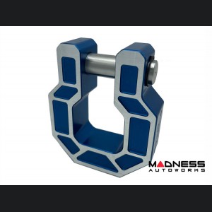 Jeep Gladiator JT Billet D-Ring - Royal Show Shackle - Aluminum - Blue w/ Machined Face - Single